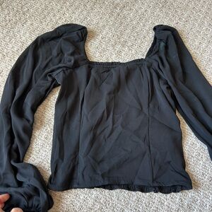 Abercrombie & Fitch Black Puff Sleeve Blouse